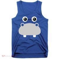 Kawaii Hippo Face Easy Halloween Costume Tank Top thumb 0
