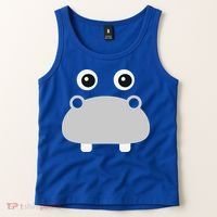 Kawaii Hippo Face Easy Halloween Costume Tank Top thumb 2