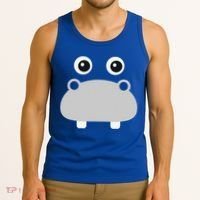 Kawaii Hippo Face Easy Halloween Costume Tank Top thumb 3