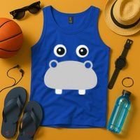 Kawaii Hippo Face Easy Halloween Costume Tank Top thumb 4