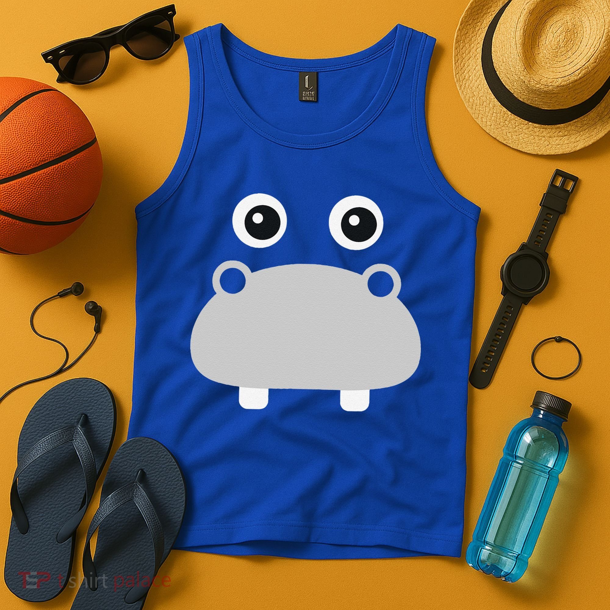 Kawaii Hippo Face Easy Halloween Costume Tank Top