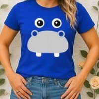 Kawaii Hippo Face Easy Halloween Costume Women's T-Shirt thumb 2