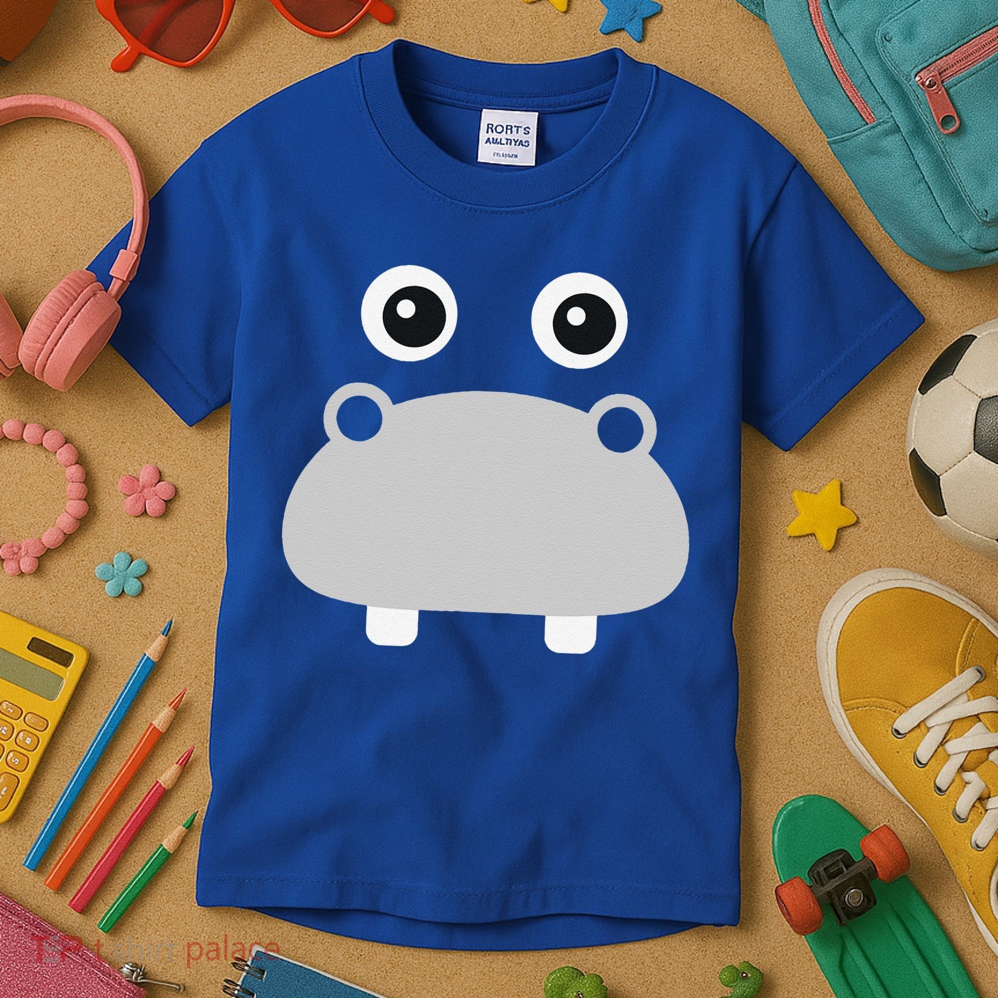 Kawaii Hippo Face Easy Halloween Costume Kids T-Shirt
