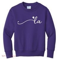 Kamala Harris Funny Comma La Eleciton Kids Sweatshirt thumb 0
