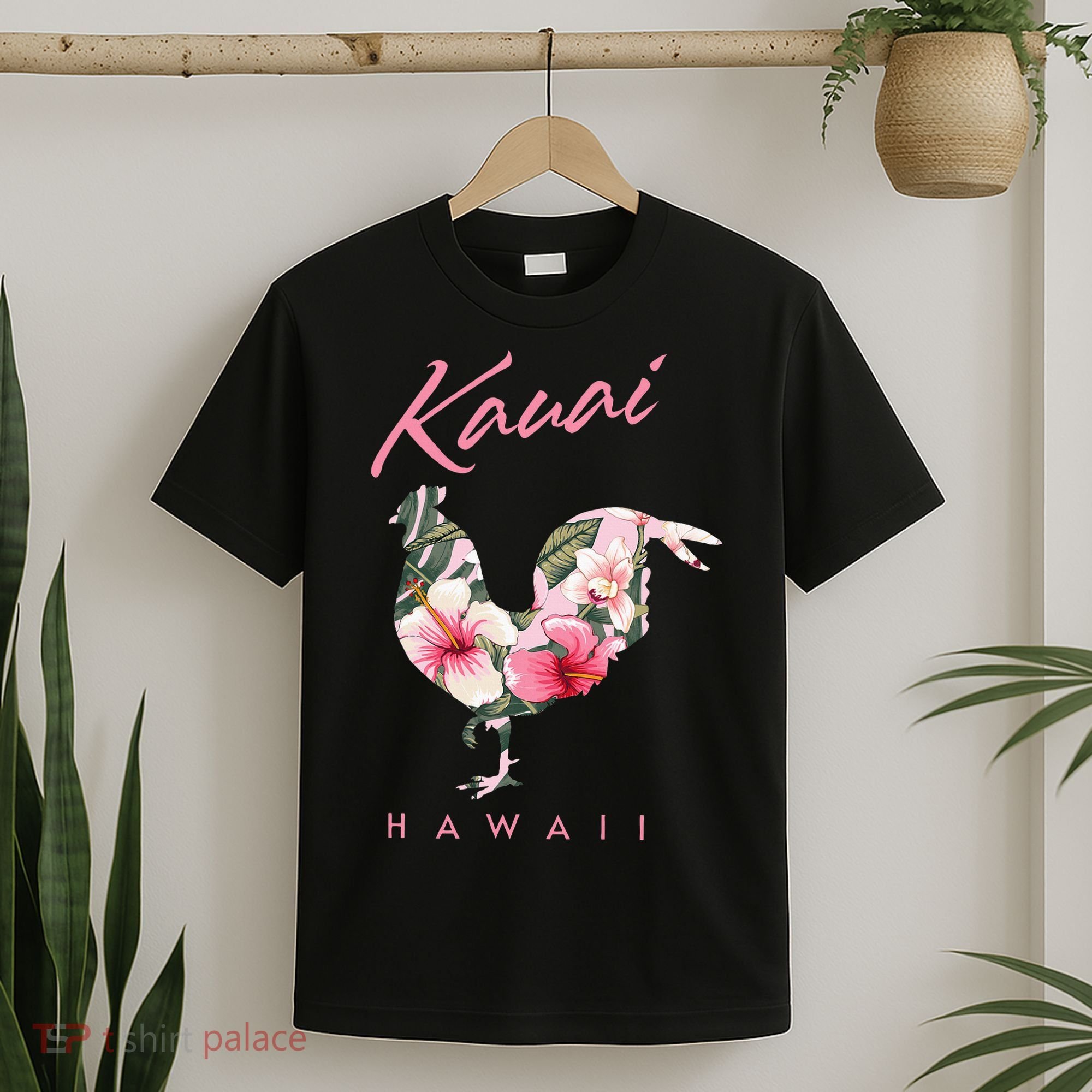 Kauai Hawaii Flower Hibiscus Chicken Lover Souvenir T-Shirt