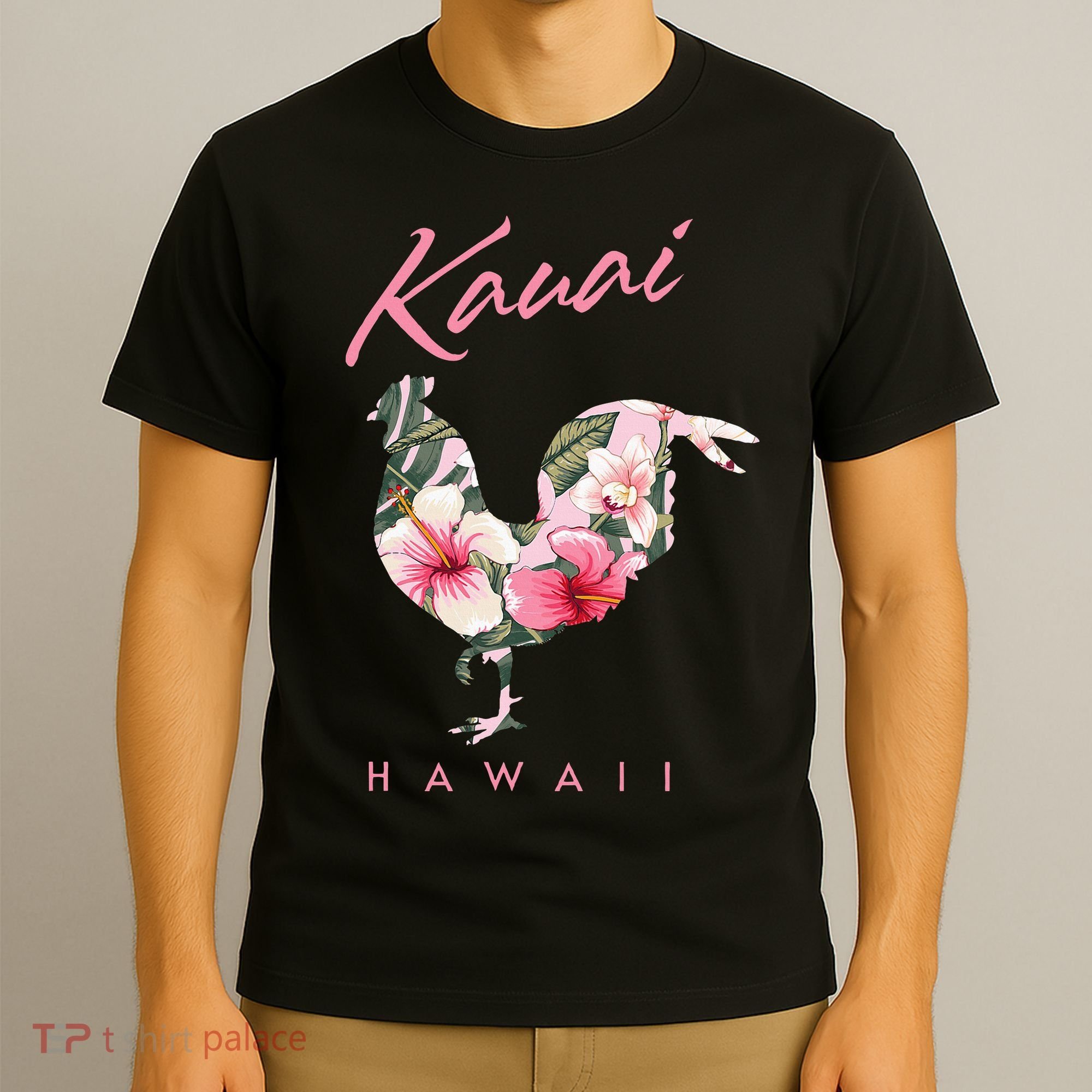 Kauai Hawaii Flower Hibiscus Chicken Lover Souvenir T-Shirt