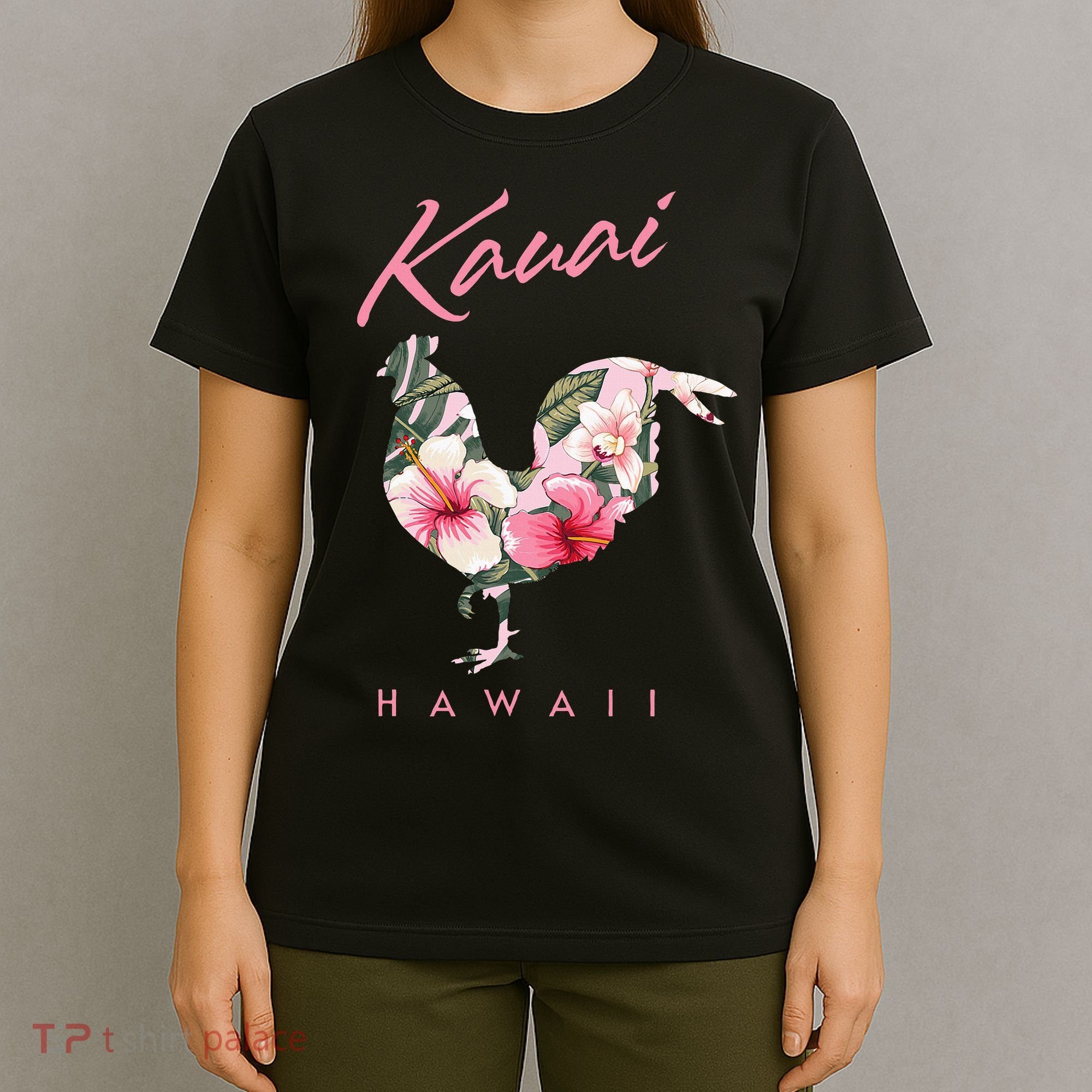 Kauai Hawaii Flower Hibiscus Chicken Lover Souvenir T-Shirt