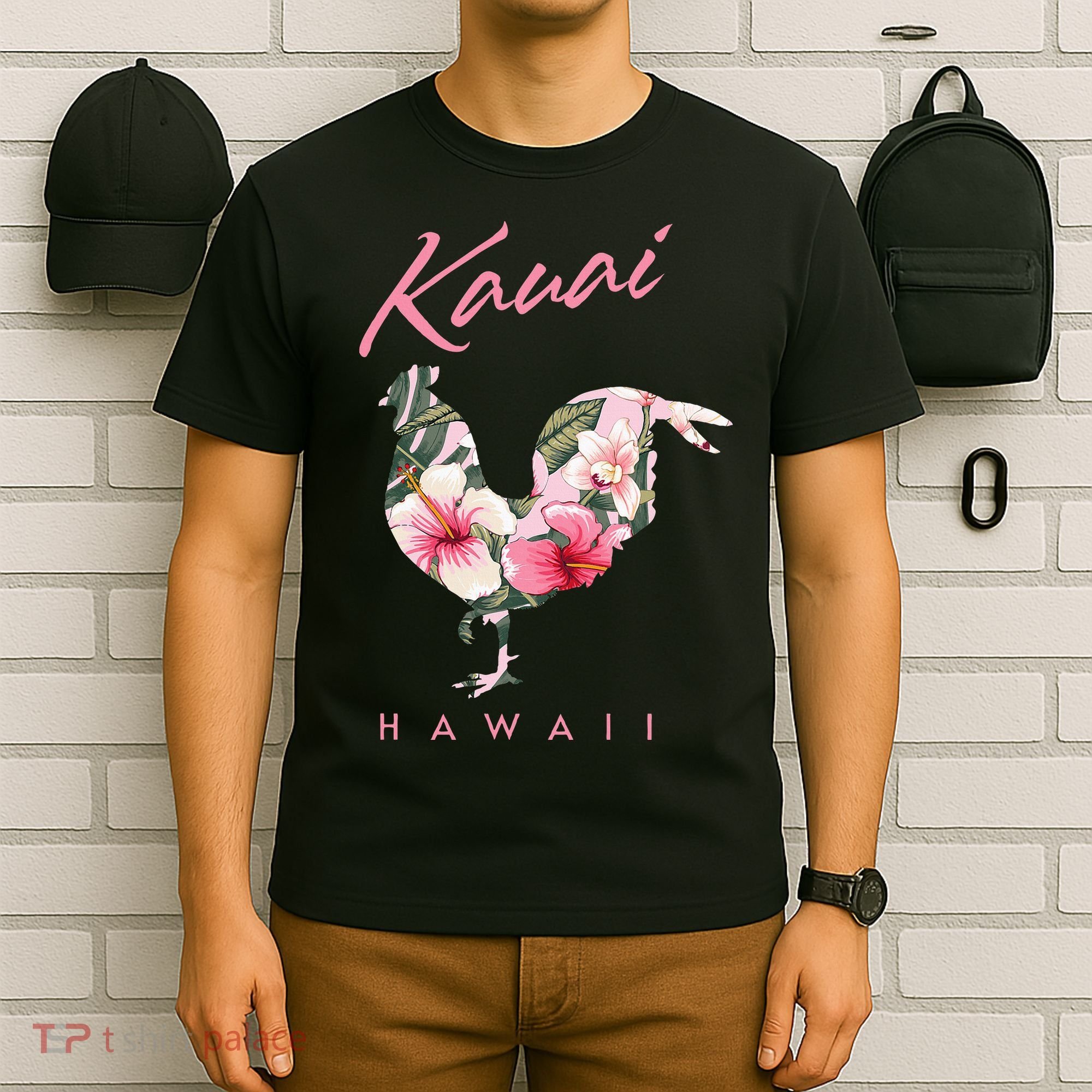 Kauai Hawaii Flower Hibiscus Chicken Lover Souvenir T-Shirt