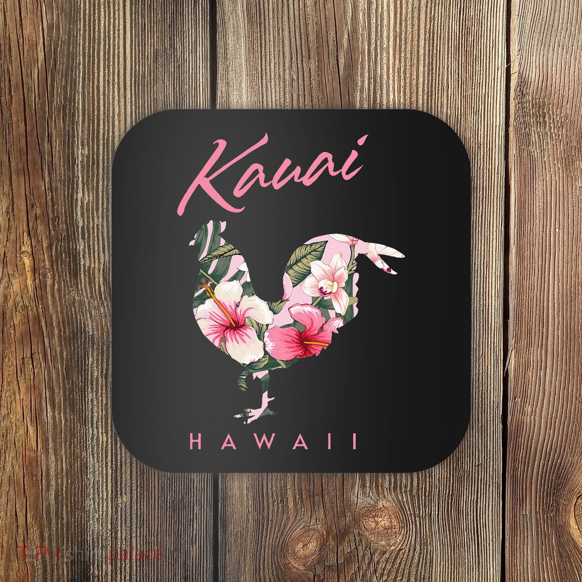 Kauai Hawaii Flower Hibiscus Chicken Lover Souvenir Coaster