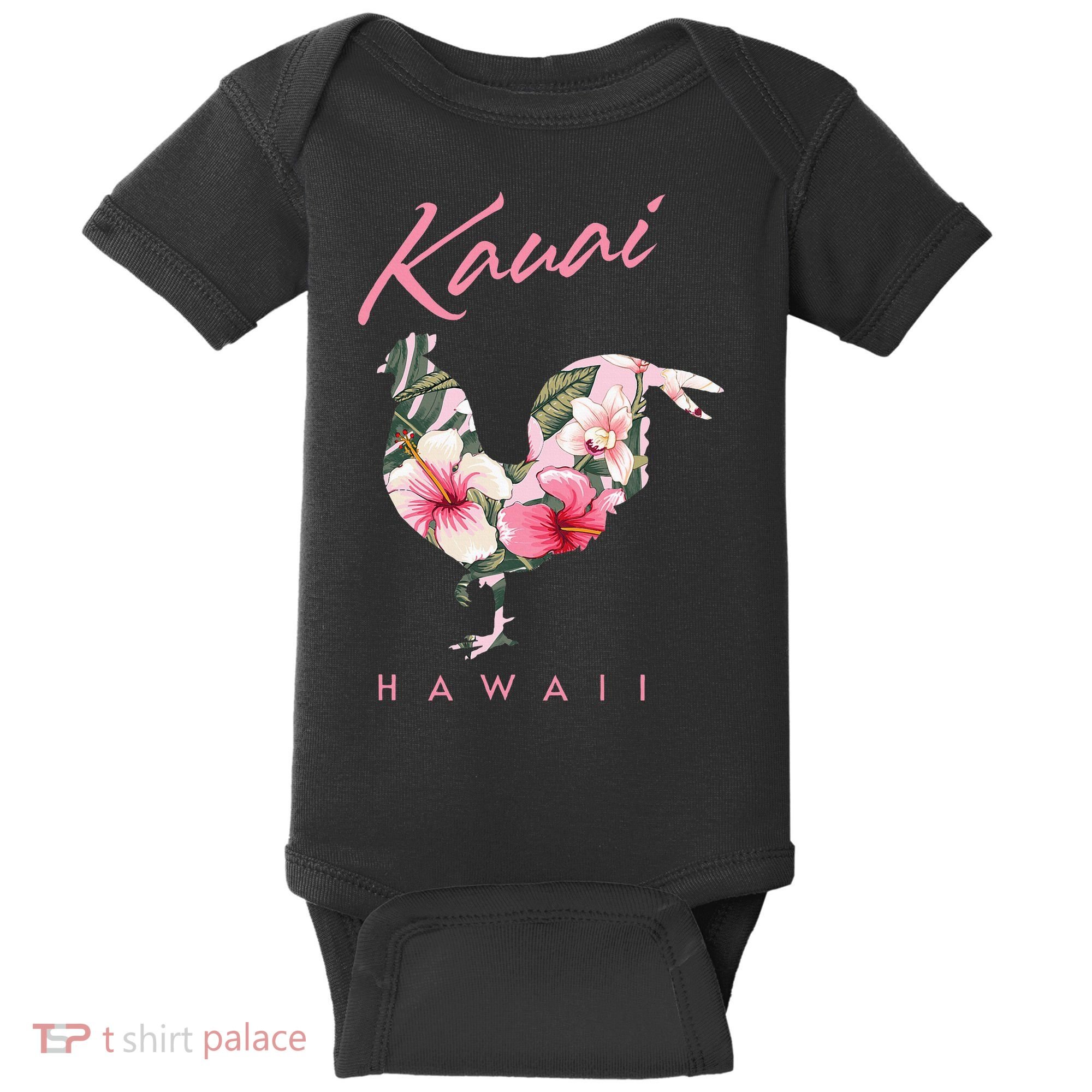 Kauai Hawaii Flower Hibiscus Chicken Lover Souvenir Baby Bodysuit