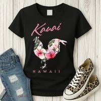 Kauai Hawaii Flower Hibiscus Chicken Lover Souvenir Women's T-Shirt thumb 3