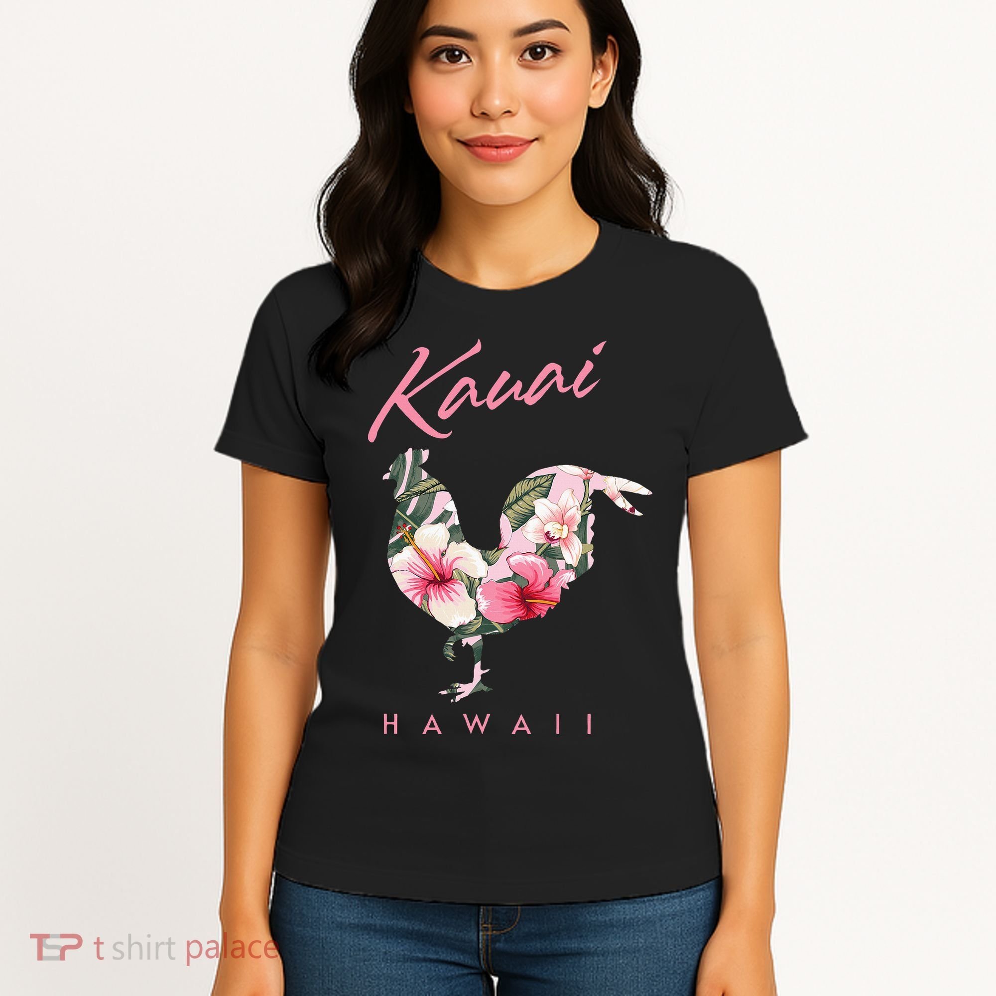 Kauai Hawaii Flower Hibiscus Chicken Lover Souvenir Women's T-Shirt