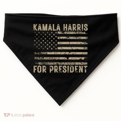 Kamala Harris For President 2024 Election USA-Made Doggie Bandana