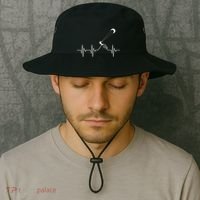 Kitesurfer Heartbeat Gift Kiteboard Kite Surfing Kiteboarding Gift Bucket Hat thumb 2