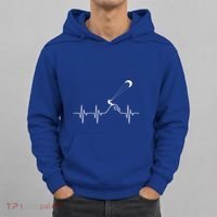 Kitesurfer Heartbeat Gift Kiteboard Kite Surfing Kiteboarding Gift Hoodie thumb 0