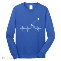 Kitesurfer Heartbeat Gift Kiteboard Kite Surfing Kiteboarding Gift Long Sleeve Shirt thumb 0