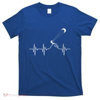 Kitesurfer Heartbeat Gift Kiteboard Kite Surfing Kiteboarding Gift T-Shirt thumb 0
