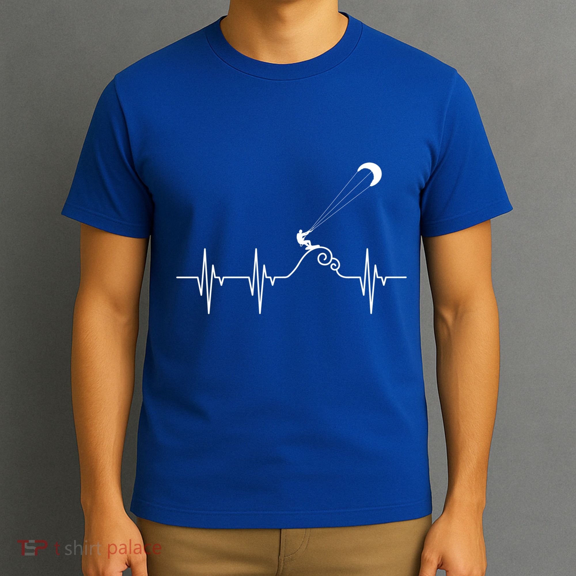 Kitesurfer Heartbeat Gift Kiteboard Kite Surfing Kiteboarding Gift T-Shirt
