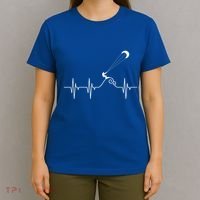 Kitesurfer Heartbeat Gift Kiteboard Kite Surfing Kiteboarding Gift T-Shirt thumb 4