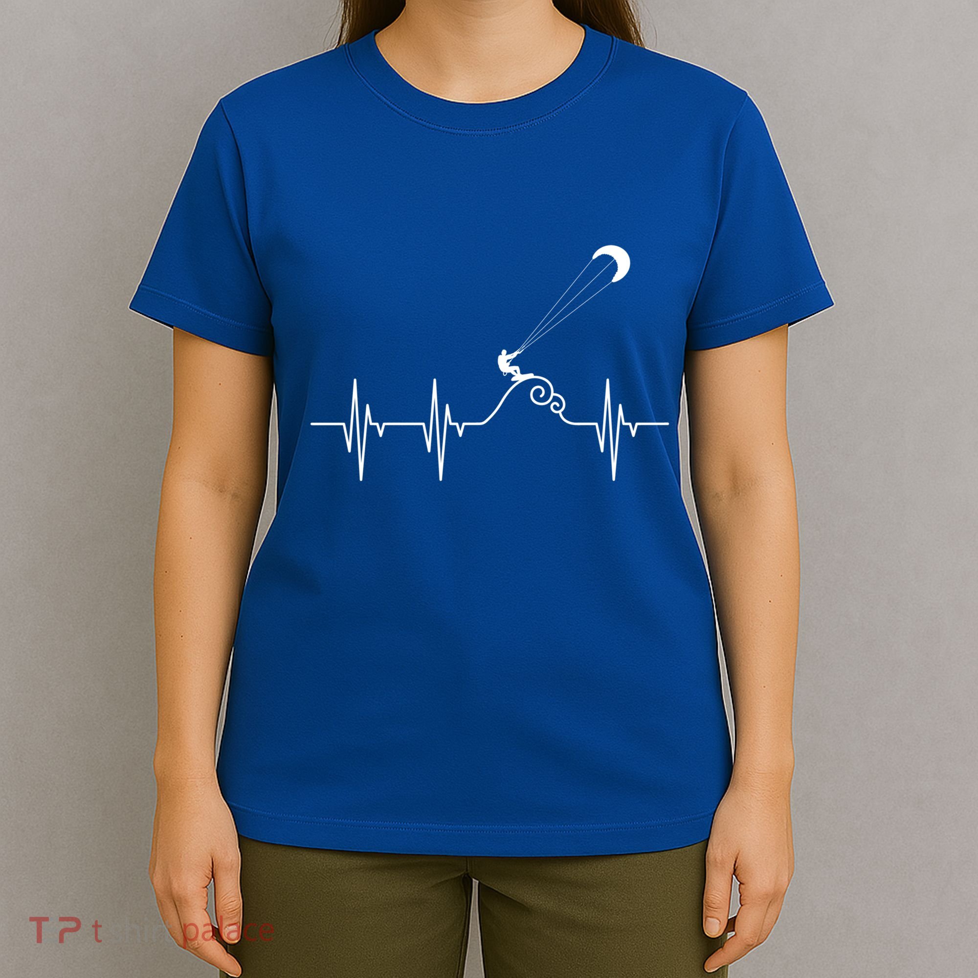 Kitesurfer Heartbeat Gift Kiteboard Kite Surfing Kiteboarding Gift T-Shirt
