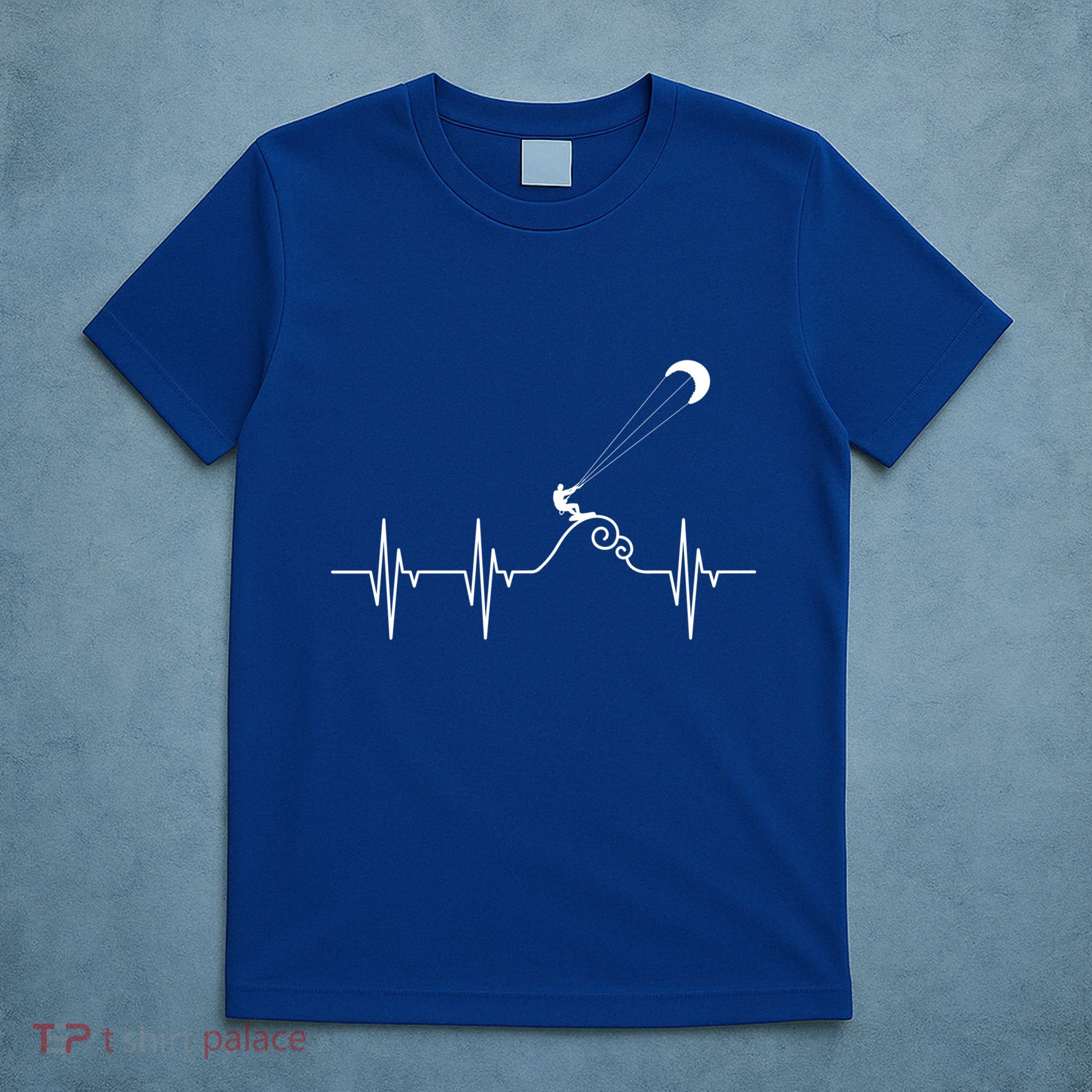 Kitesurfer Heartbeat Gift Kiteboard Kite Surfing Kiteboarding Gift T-Shirt