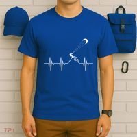 Kitesurfer Heartbeat Gift Kiteboard Kite Surfing Kiteboarding Gift T-Shirt thumb 6