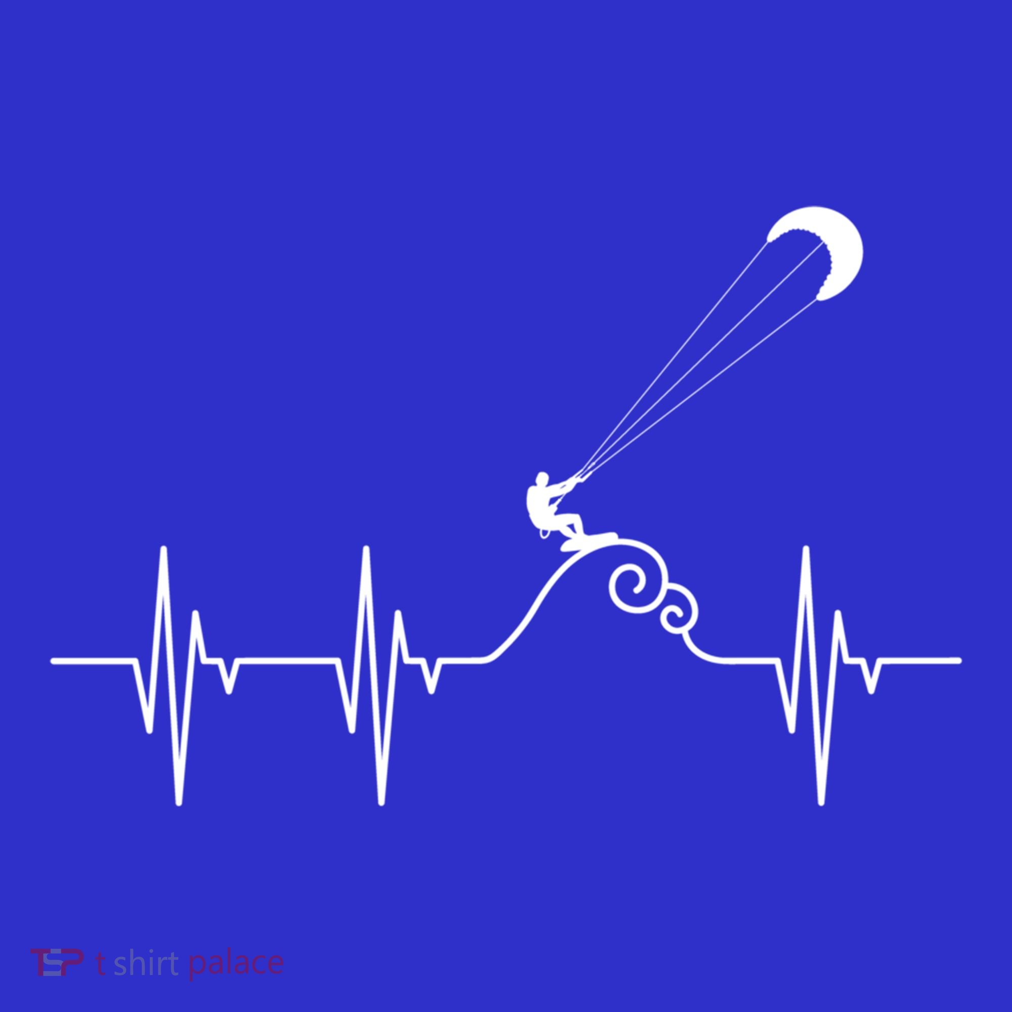 Kitesurfer Heartbeat Gift Kiteboard Kite Surfing Kiteboarding Gift T-Shirt