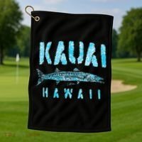 Kauai Hawaii Great Barracuda Golf Towel thumb 1
