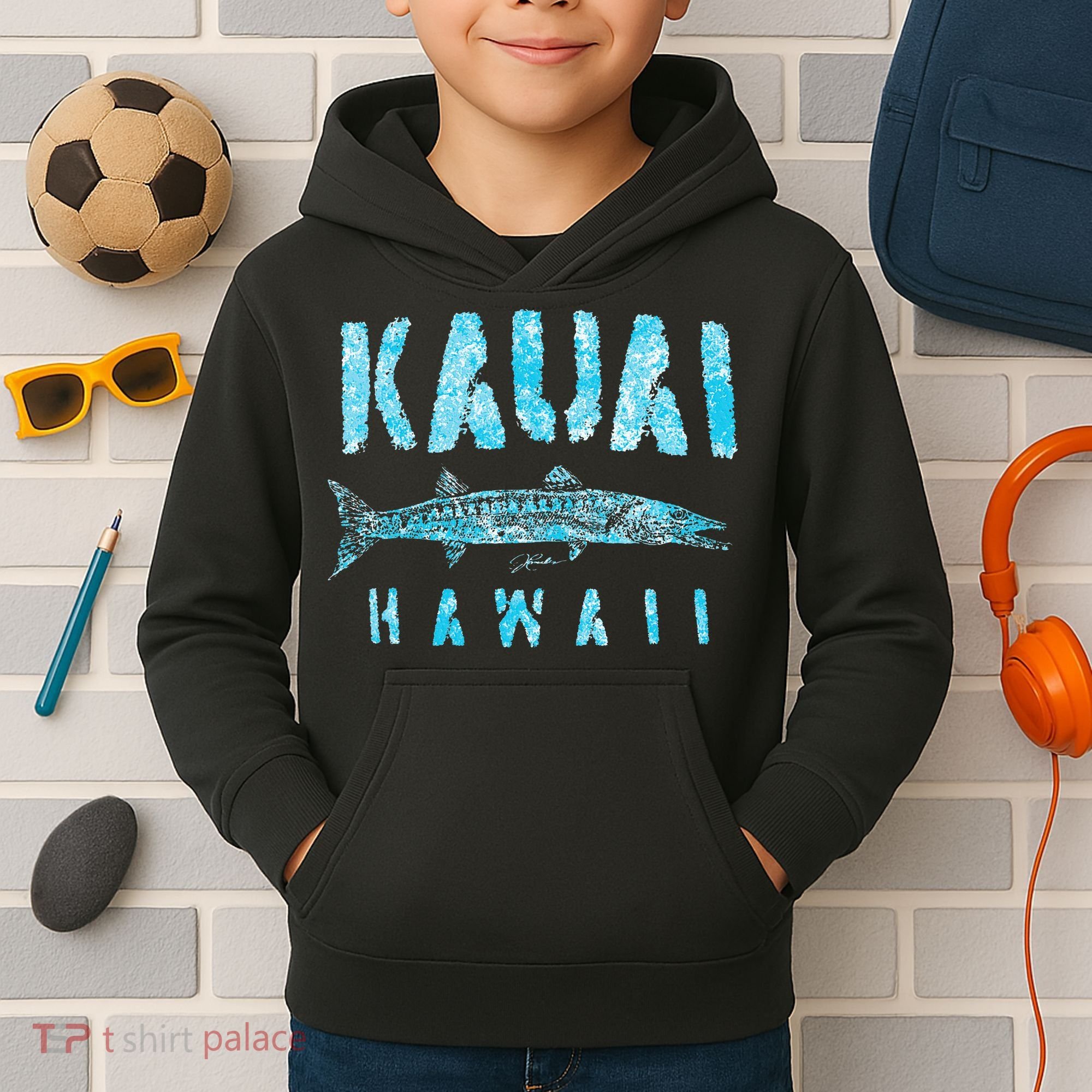 Kauai Hawaii Great Barracuda Kids Hoodie
