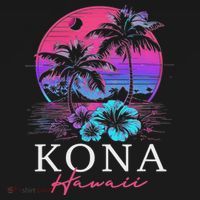 Kona Hawaii Hawaiian Hibiscus Flowers Surfer Souvenir Sweatshirt thumb 3