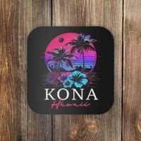 Kona Hawaii Hawaiian Hibiscus Flowers Surfer Souvenir Coaster thumb 0