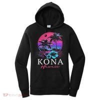 Kona Hawaii Hawaiian Hibiscus Flowers Surfer Souvenir Women's Hoodie thumb 0