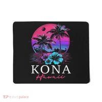 Kona Hawaii Hawaiian Hibiscus Flowers Surfer Souvenir Mousepad thumb 0