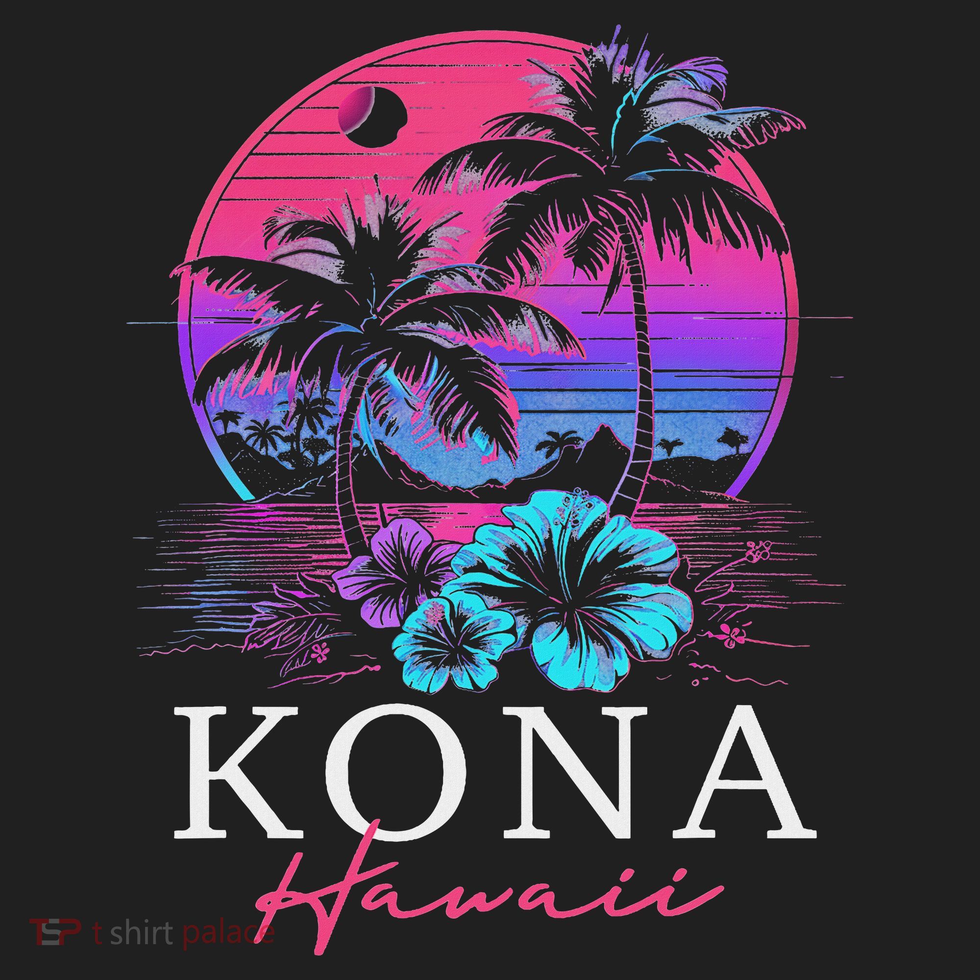 Kona Hawaii Hawaiian Hibiscus Flowers Surfer Souvenir Hat
