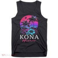 Kona Hawaii Hawaiian Hibiscus Flowers Surfer Souvenir Tank Top thumb 0