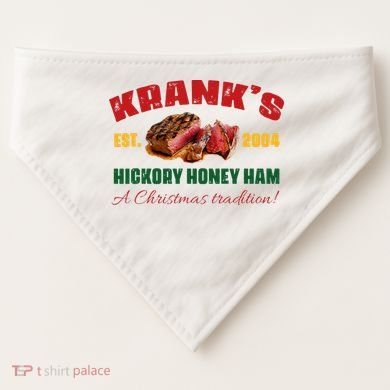 Krank's Hickory Honey Ham A Christmas Tradition Xmas USA-Made Doggie Bandana