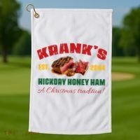 Krank's Hickory Honey Ham A Christmas Tradition Xmas Golf Towel thumb 1