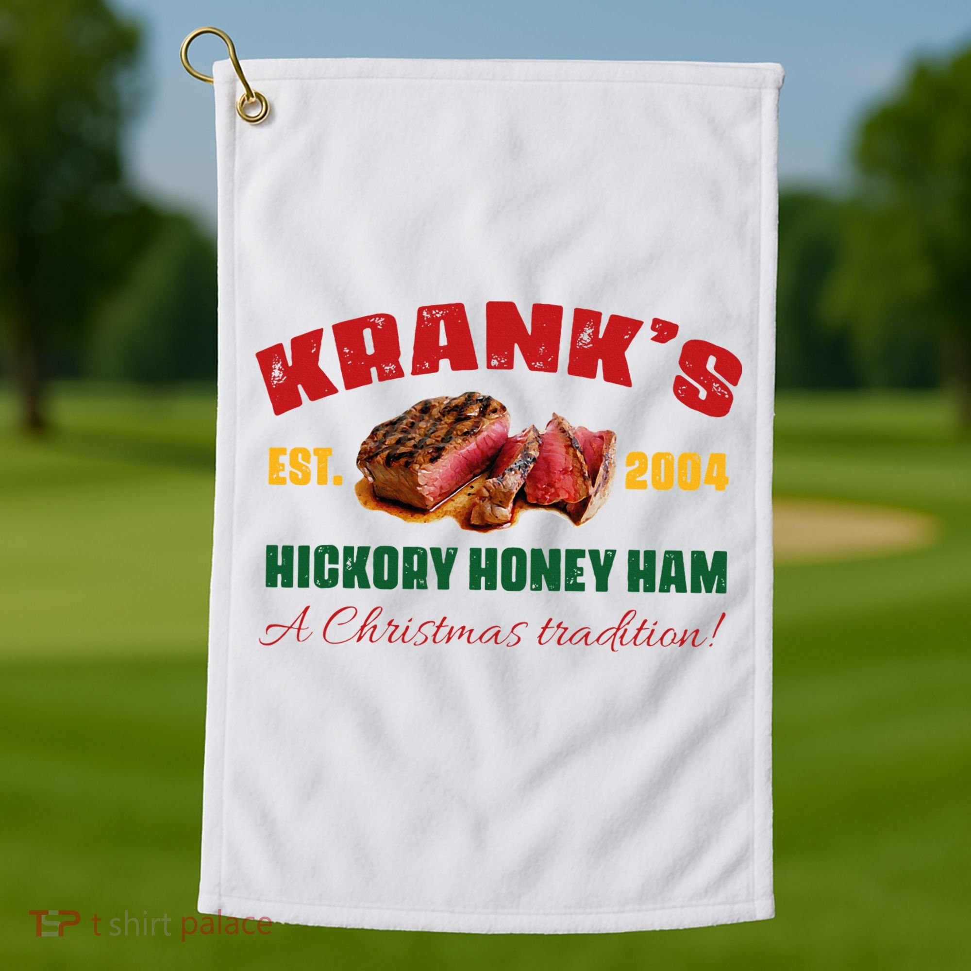 Krank's Hickory Honey Ham A Christmas Tradition Xmas Golf Towel