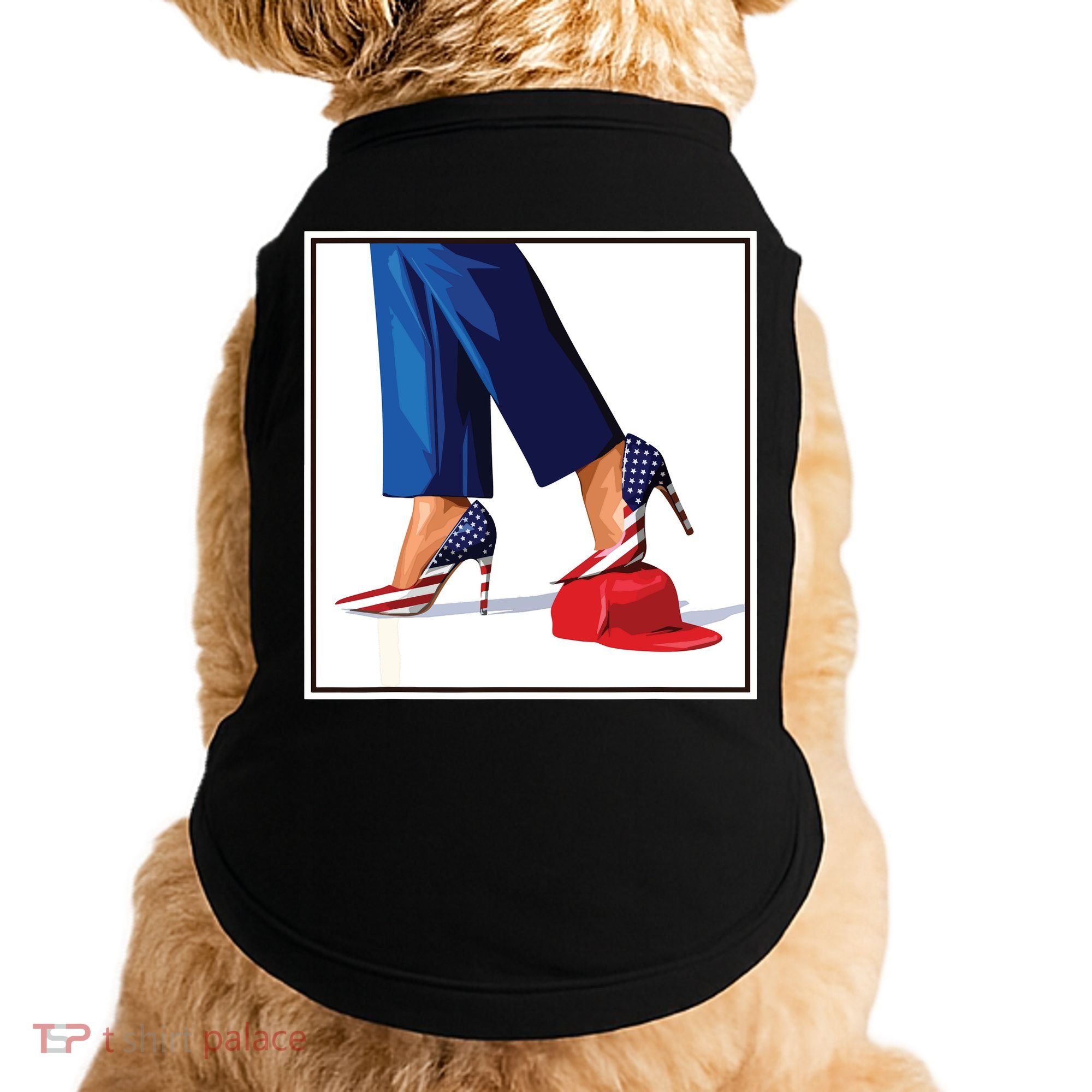 Kamala Harris Heels Stepping On Maga Red Hat Doggie Tank