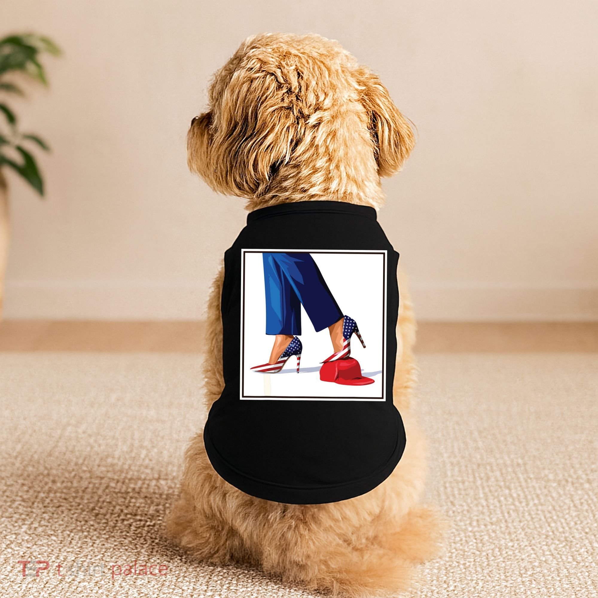 Kamala Harris Heels Stepping On Maga Red Hat Doggie Tank
