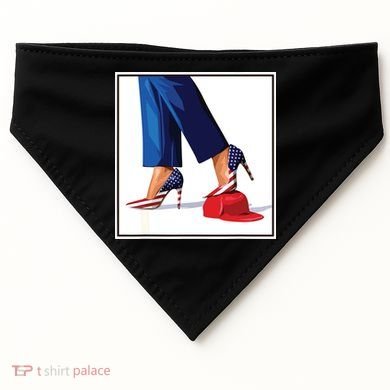Kamala Harris Heels Stepping On Maga Red Hat USA-Made Doggie Bandana