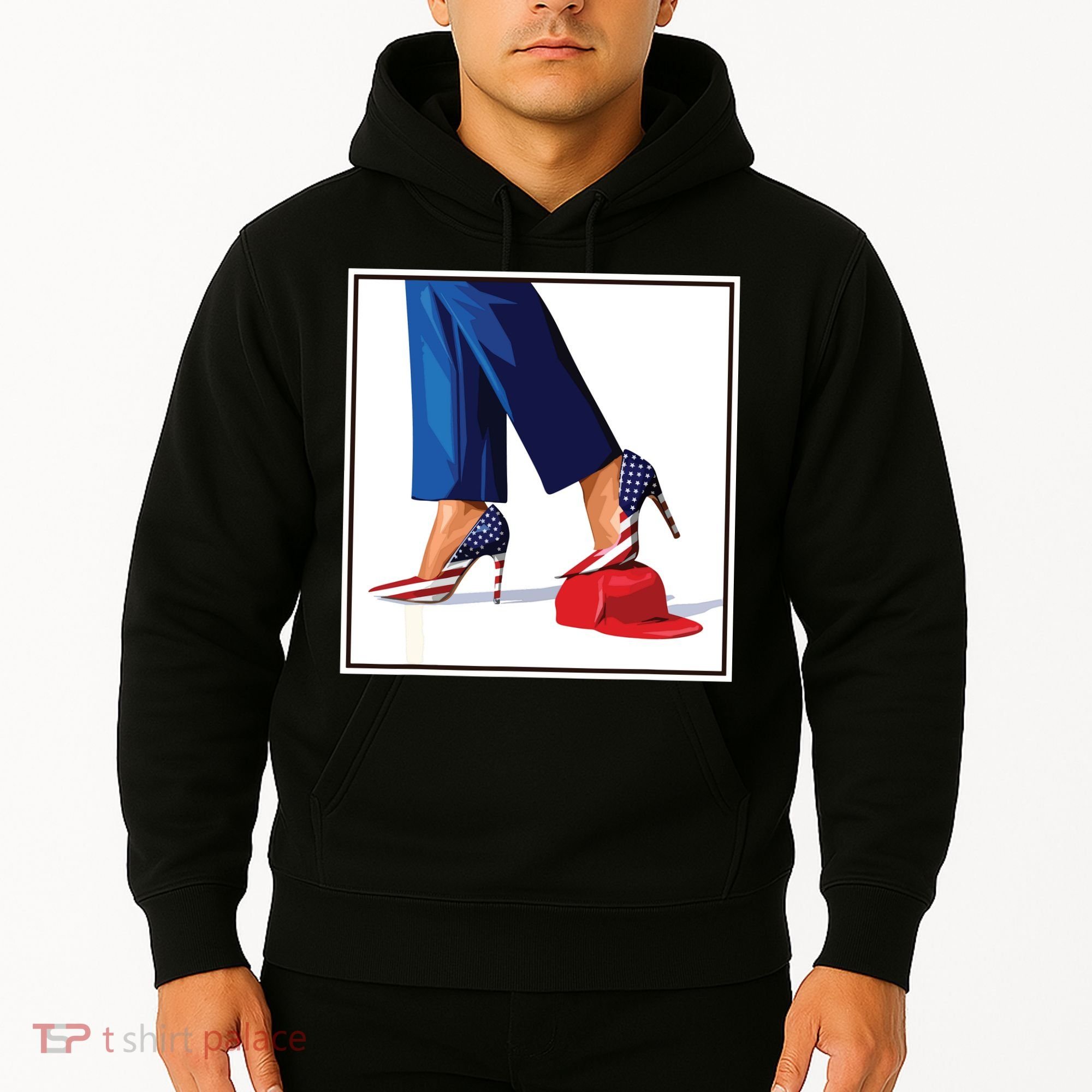 Kamala Harris Heels Stepping On Maga Red Hat Hoodie