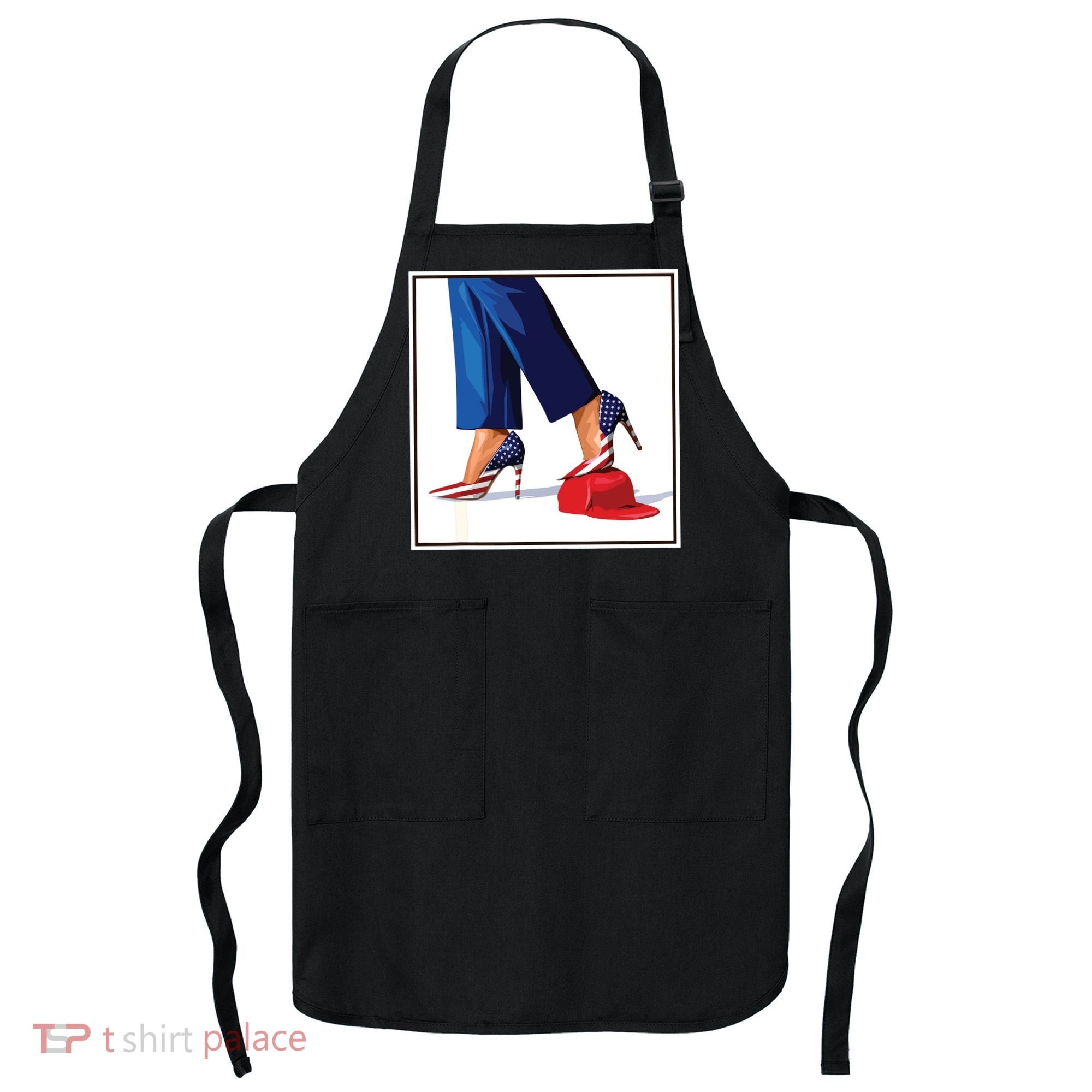Kamala Harris Heels Stepping On Maga Red Hat Apron
