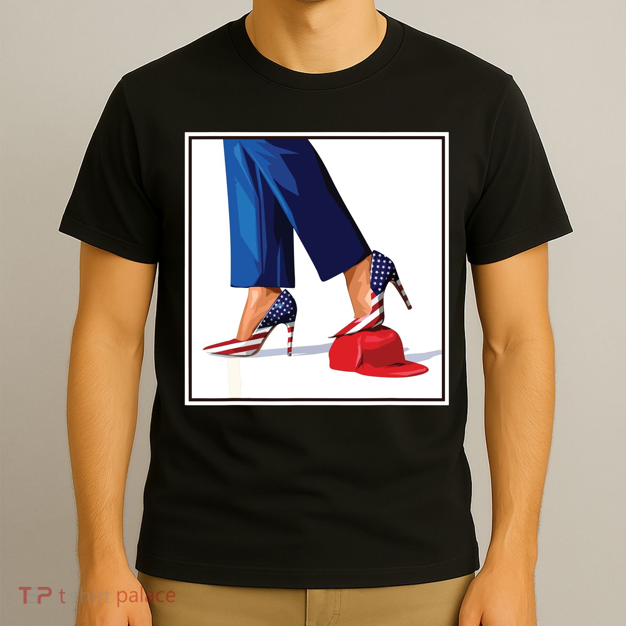 Kamala Harris Heels Stepping On Maga Red Hat T-Shirt