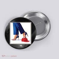 Kamala Harris Heels Stepping On Maga Red Hat Button thumb 0