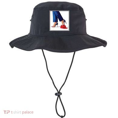 Kamala Harris Heels Stepping On Maga Red Hat Bucket Hat