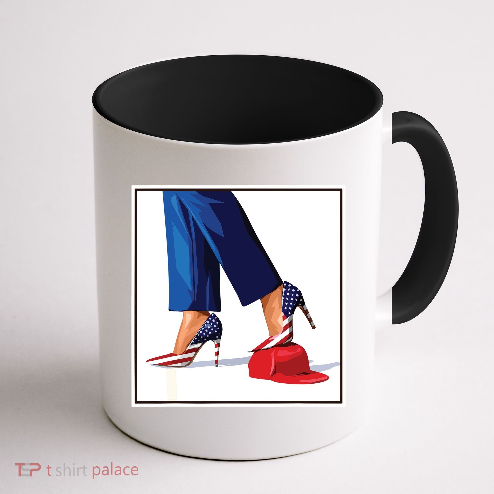 Kamala Harris Heels Stepping On Maga Red Hat Coffee Mug