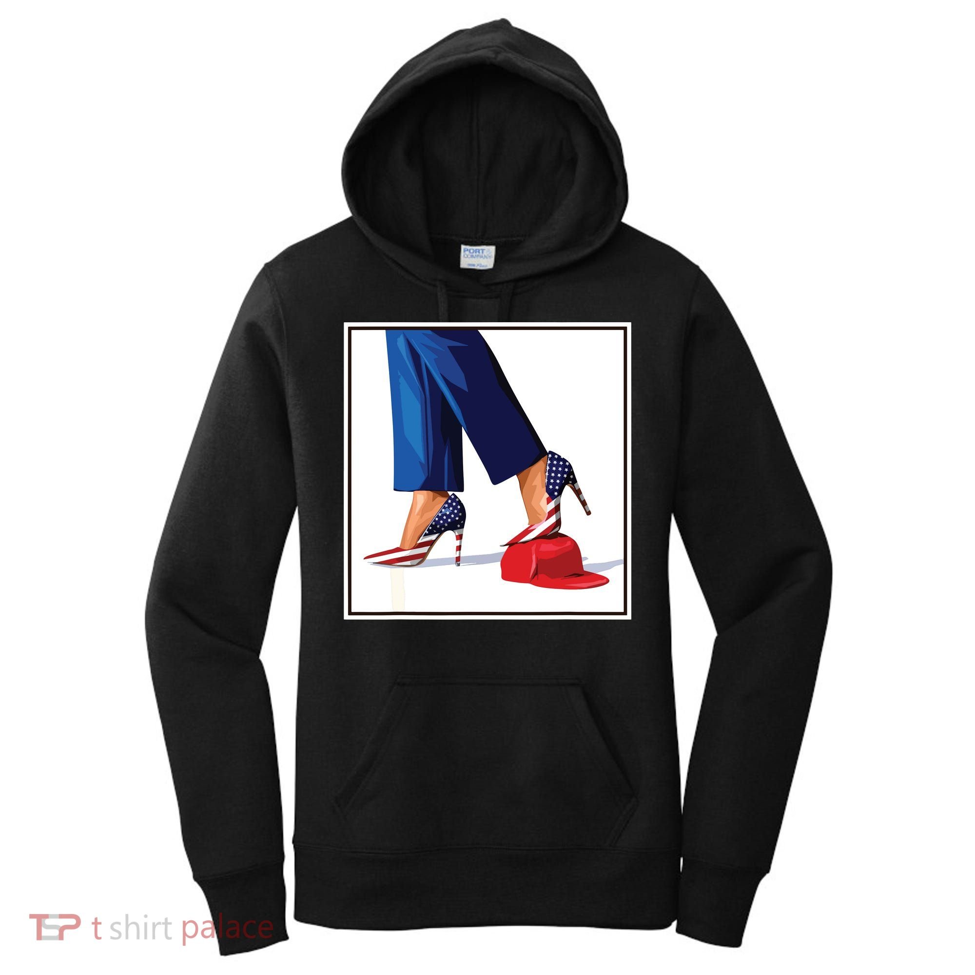 Kamala Harris Heels Stepping On Maga Red Hat Women's Hoodie