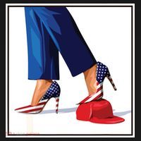 Kamala Harris Heels Stepping On Maga Red Hat Women's Hoodie thumb 2
