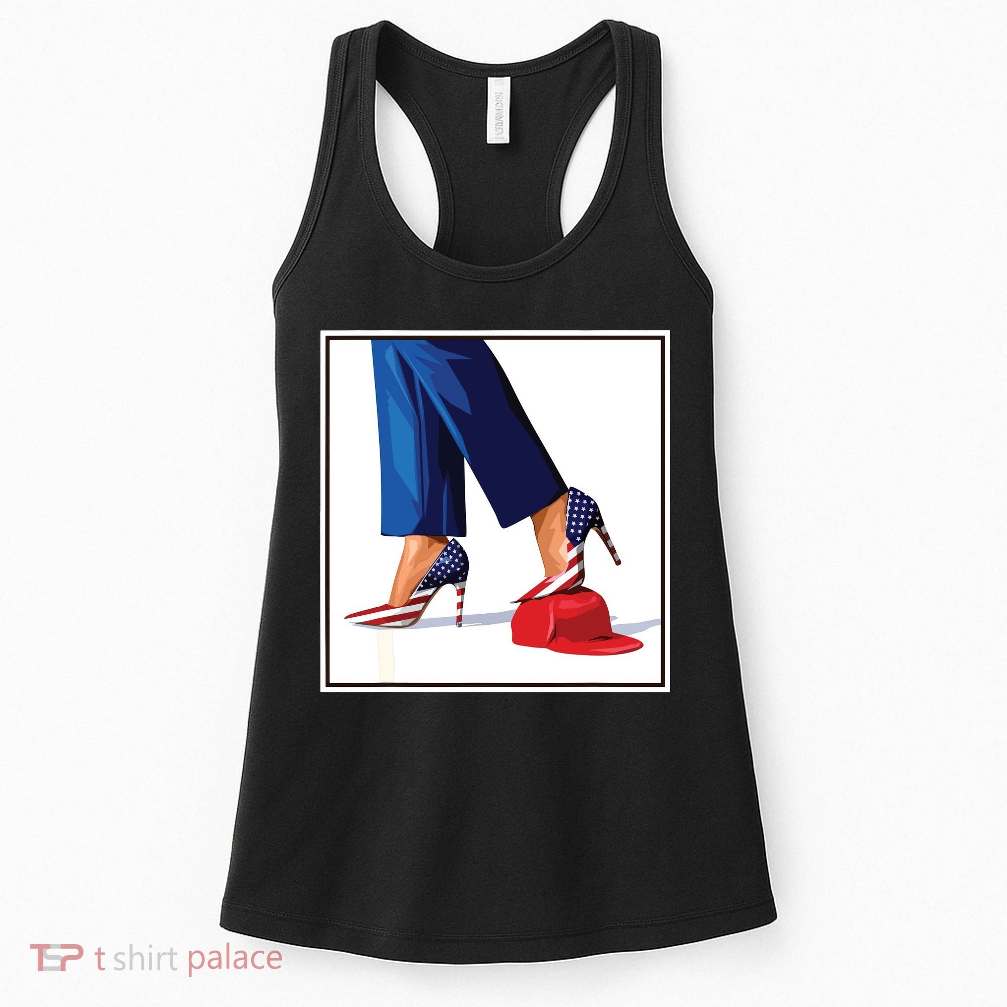 Kamala Harris Heels Stepping On Maga Red Hat Women's Tank Top